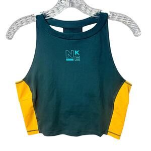 Nike Women's Dri-FIT Green Dress Sleeveless Crop Top Size M Workout Tank